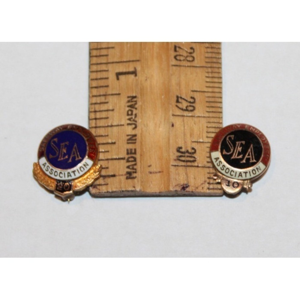 2 VTG Safeway Employees' Association SEA service pins 10 & 20 years Granat Bros.